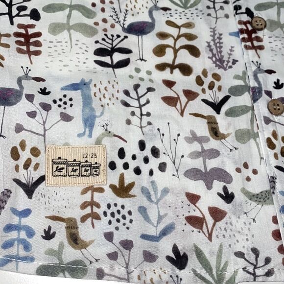 pastel 2 pc set short pant with raw edge cuff/collared CA shirt sz  7 kids New - Picture 4 of 14